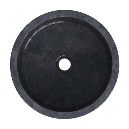 Vasque sur pied en marbre noir strié - L40 cm - Collection Les éphémères