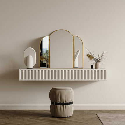 Miroir barbier modulable en métal noir - Noir - 85 cm - QIANA