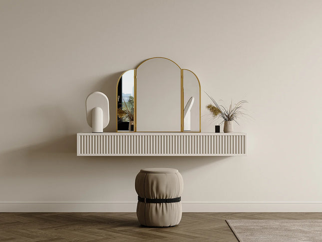 Miroir barbier modulable en métal noir - Noir - 85 cm - QIANA