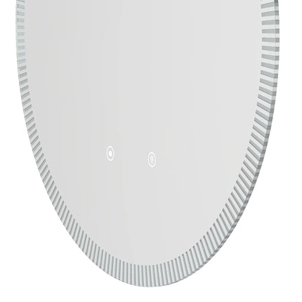 Miroir rond lumineux avec LED et anti-buée - Transparent - 60 cm - VERECIO