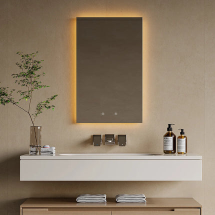 Miroir lumineux rectangulaire avec éclairage LED et anti-buée - Transparent - 50 cm - Les Astucieux by DS CONCEPT