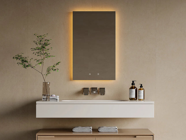 Miroir lumineux rectangulaire avec éclairage LED et anti-buée - Transparent - 50 cm - Les Astucieux by DS CONCEPT