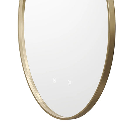 Miroir lumineux rond avec LED et anti-buée - Doré - 60 cm - Les Astucieux