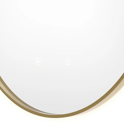 Miroir lumineux rond avec LED et anti-buée - Doré - 60 cm - Les Astucieux