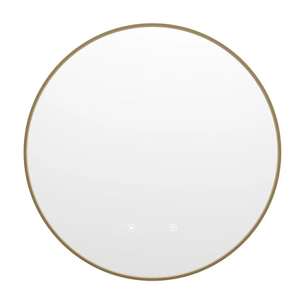 Miroir lumineux rond avec LED et anti-buée - Doré - 60 cm - Les Astucieux