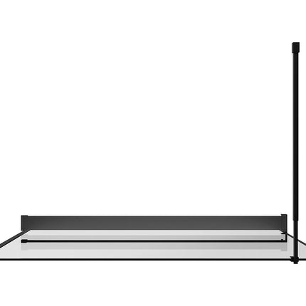 Paroi de douche à l'italienne avec porte-serviettes et étagère intégrée - Noir mat - 140 cm - Les Astucieux
