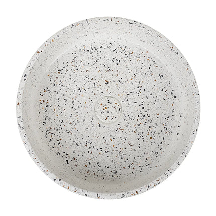Vasque à poser ronde finition polie avec bonde clic-clac - Blanc - 39 cm - DUKAT