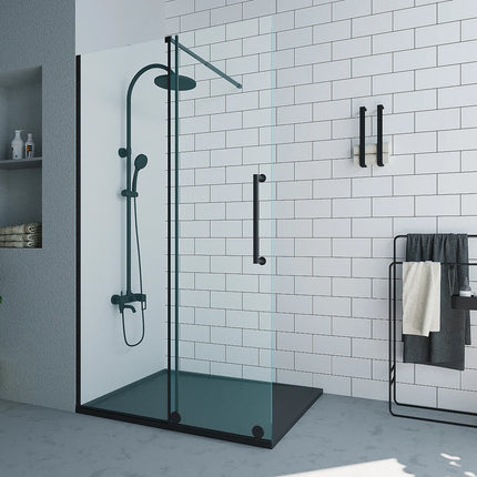Paroi de douche à l'italienne avec porte coulissante - Doré brillant - 120 cm - YOREM