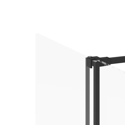 Paroi de douche à l'italienne noir mat avec porte coulissante - 140 cm - YOREM