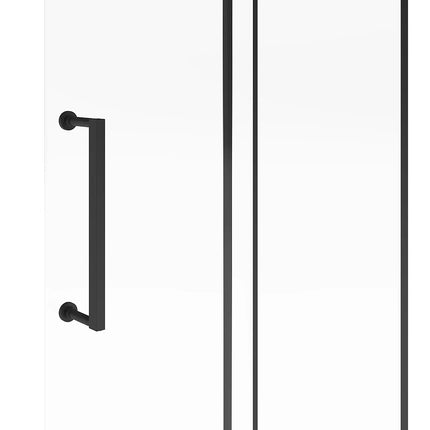 Paroi de douche à l'italienne noir mat avec porte coulissante - 140 cm - YOREM