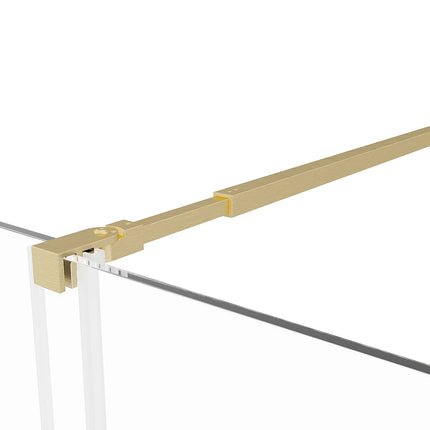 Paroi de douche à l'italienne avec porte coulissante - Doré brillant - 120 cm - YOREM