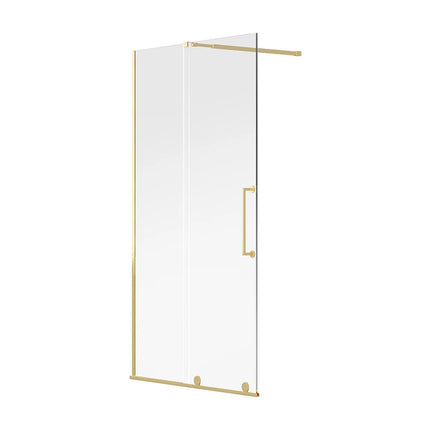 Paroi de douche à l'italienne avec porte coulissante - Doré brillant - 120 cm - YOREM