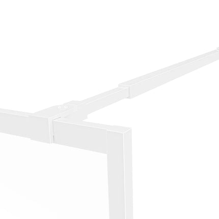 Paroi de douche style industriel avec verre teinté blanc - Blanc mat - 120 cm - URBANIK