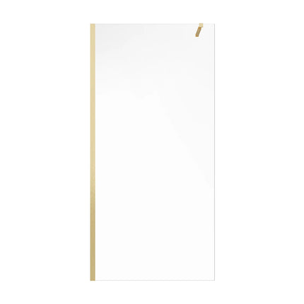 Paroi de douche design industriel avec barre de fixation ajustable - Doré - 140 cm - DAREN