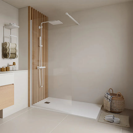 Paroi de douche à l'italienne design minimaliste - Noir mat - 60 cm - DAREN