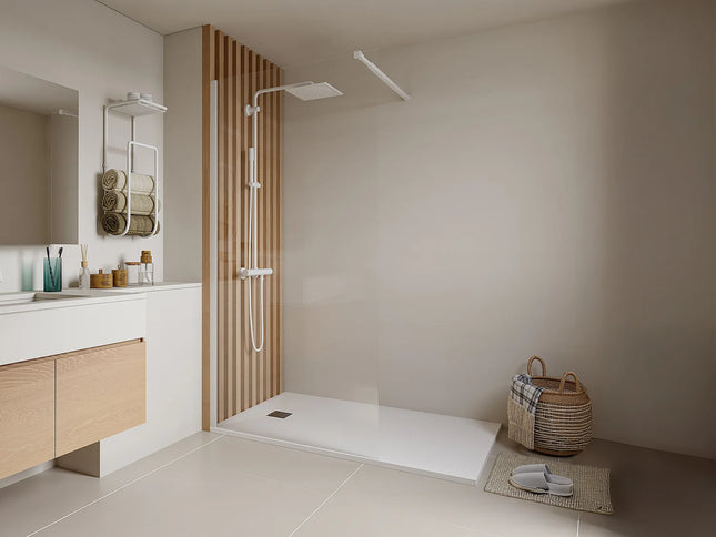 Paroi de douche à l'italienne design minimaliste - Noir mat - 60 cm - DAREN