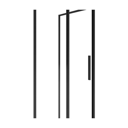 Paroi de douche style industriel avec porte coulissante - Noir mat - 140 cm - TORONI