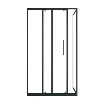Paroi de douche style industriel avec porte coulissante - Noir mat - 140 cm - TORONI