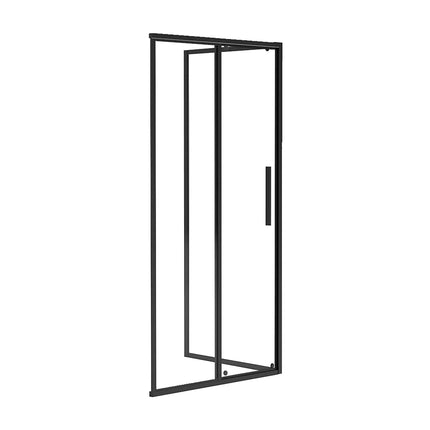 Paroi de douche style industriel avec porte coulissante - Noir mat - 140 cm - TORONI