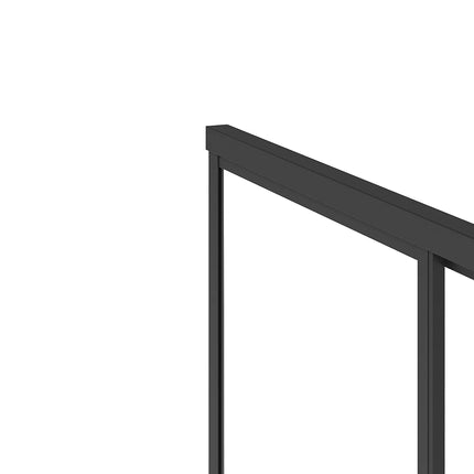 Paroi de douche style industriel avec porte coulissante - Noir mat - 140 cm - TORONI