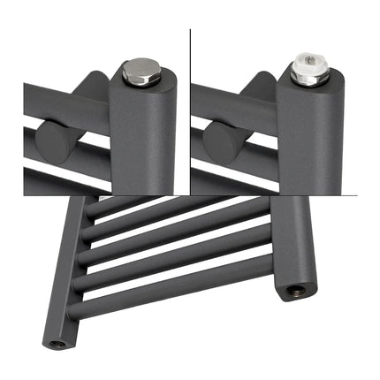 Radiateur électrique design avec élément chauffant chromé - Anthracite - 30 cm - Sahara