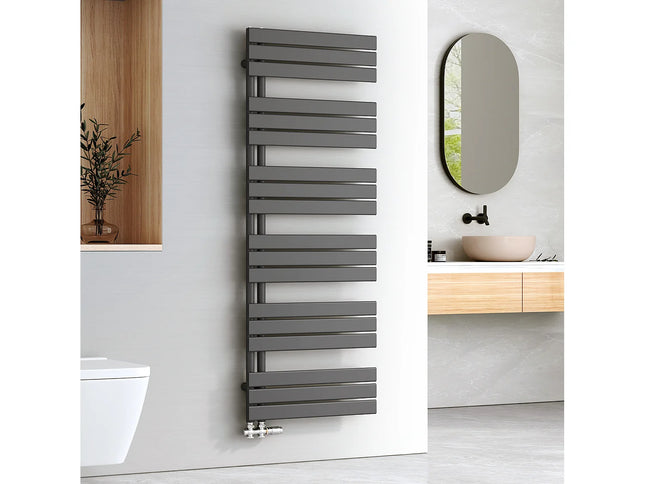 Sèche-serviettes plat à eau chaude finition gris anthracite - 60 cm - EMKE