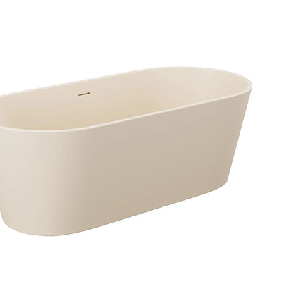 Baignoire îlot ovale finition mate - beige - 159 cm - LUZECA