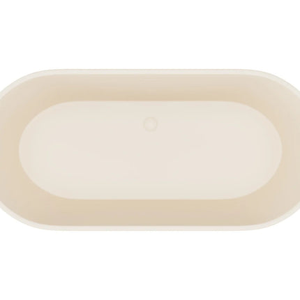 Baignoire îlot ovale finition mate - beige - 159 cm - LUZECA