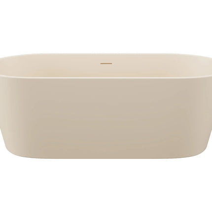 Baignoire îlot ovale finition mate - beige - 159 cm - LUZECA