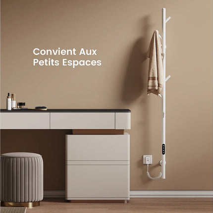 Sèche-serviettes électrique design moderne à branches multiples - Blanc - 12,5 cm - DS CONCEPT