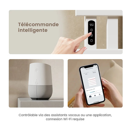 Chauffe-serviettes électrique design avec écran tactile et WiFi - Blanc - 50 cm - DS CONCEPT