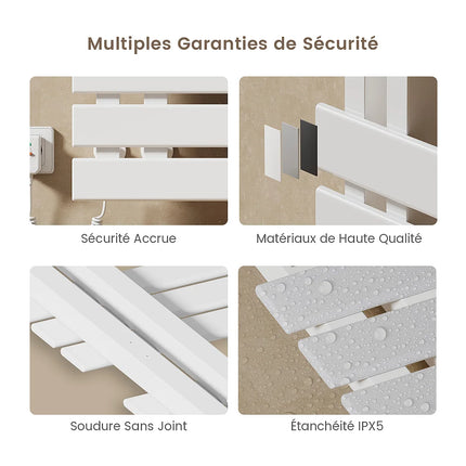 Chauffe-serviettes électrique design avec écran tactile et WiFi - Blanc - 50 cm - DS CONCEPT
