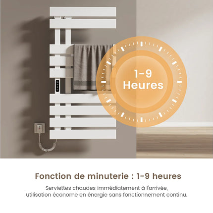 Chauffe-serviettes électrique design avec écran tactile et WiFi - Blanc - 50 cm - DS CONCEPT