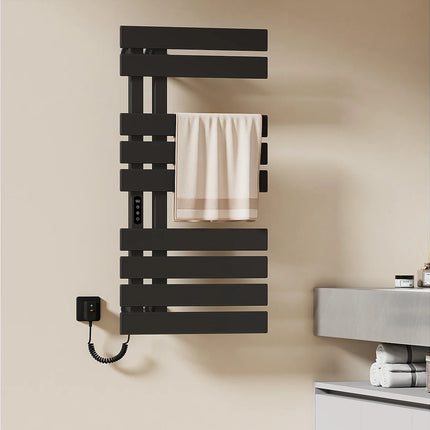 Sèche-serviettes électrique à inertie fluide noir 50 cm DS CONCEPT