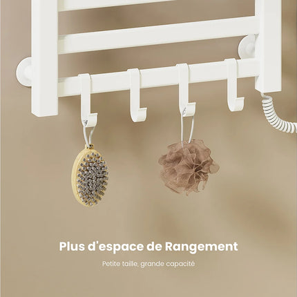 Chauffe-serviettes électrique avec thermostat intelligent WiFi - Blanc - 50 cm - DS CONCEPT