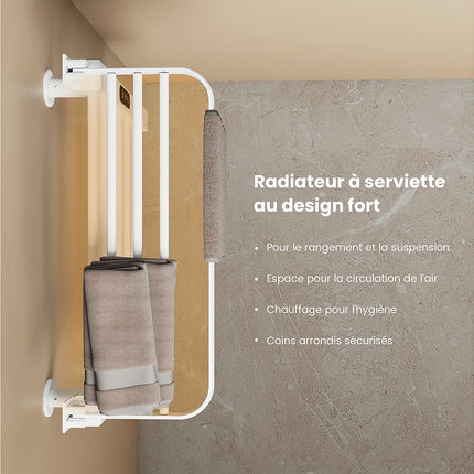 Chauffe-serviettes électrique avec thermostat intelligent WiFi - Blanc - 50 cm - DS CONCEPT