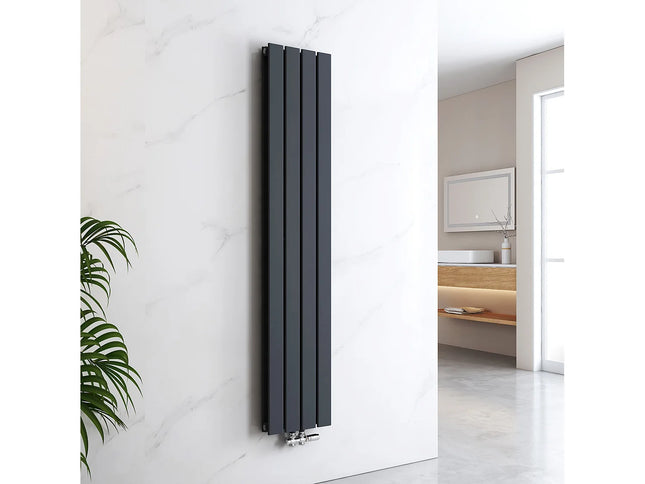 Radiateur à eau chaude plat à inertie fluide - Gris anthracite - 160 cm - DS CONCEPT