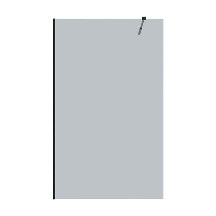 Paroi de douche à l'italienne finition verre fumé avec barres aluminium noir mat - Noir fumé - 120 cm - MALIKA II