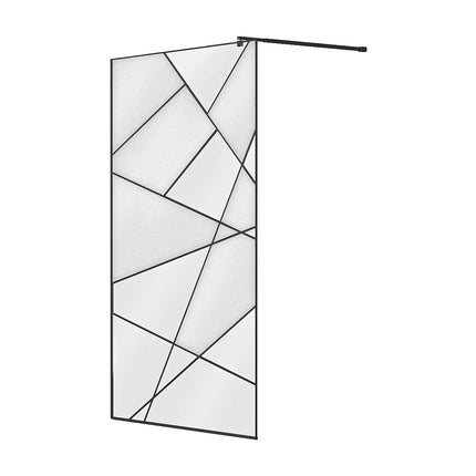 Paroi de douche sérigraphiée mate - Noir mat - 120 cm - TRISEO