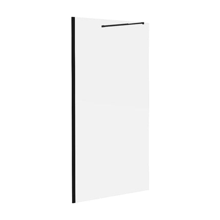 Paroi de douche à l'italienne design industriel noir mat - 140 cm - DAREN