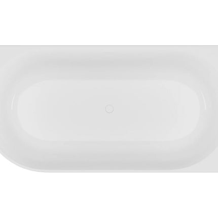 Baignoire asymétrique striée à poser - Blanc mat - 150 cm - BARBORI
