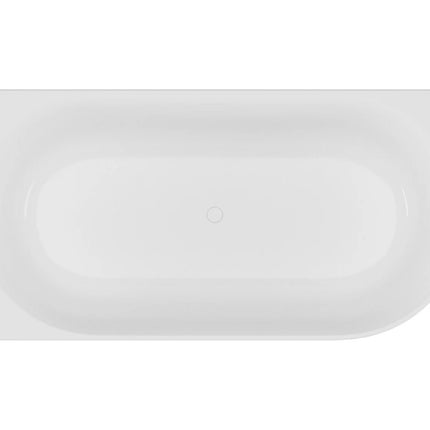 Baignoire d'angle striée avec tablier mat - Blanc - 170 cm - BARBORI