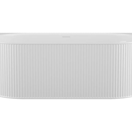 Baignoire semi îlot striée - Blanc mat - 80 cm - BARBORI