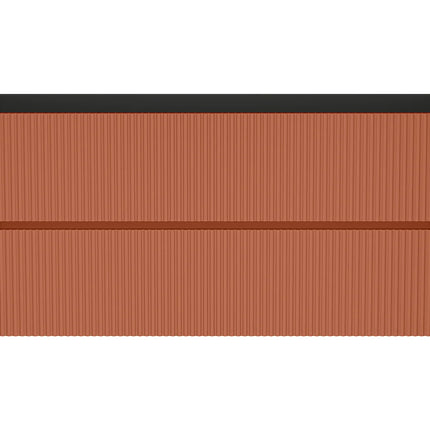 Meuble de salle de bain suspendu rainuré sans vasque - Terracotta - 120 cm - Les éphémères