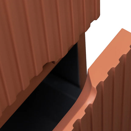 Meuble de salle de bain suspendu rainuré sans vasque - Terracotta - 120 cm - Les éphémères