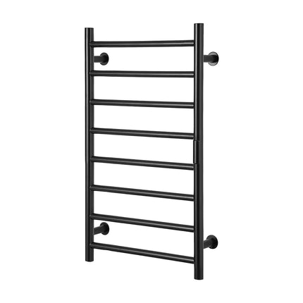 Porte-serviettes chauffant à 8 barres - noir - 80 cm