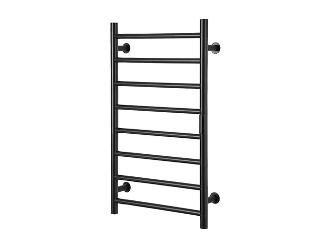 Porte-serviettes chauffant à 8 barres - noir - 80 cm