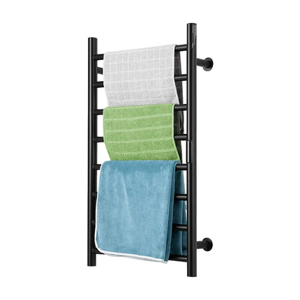 Porte-serviettes chauffant à 8 barres - noir - 80 cm