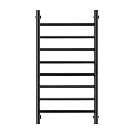 Porte-serviettes chauffant à 8 barres - noir - 80 cm