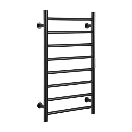 Porte-serviettes chauffant à 8 barres - noir - 80 cm